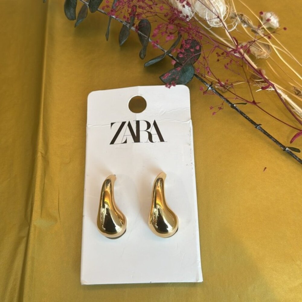 ZARA TEARDROP HOOP EARRINGS NWT SOLD OUT - Picture 5 of 6
